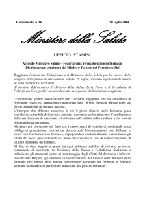 Scarica il comunicato - Ministero della Salute