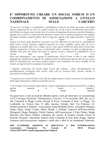 e` opportuno creare un social forum o un coordinamento di