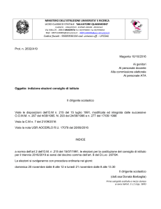 indizione consiglio di istituto
