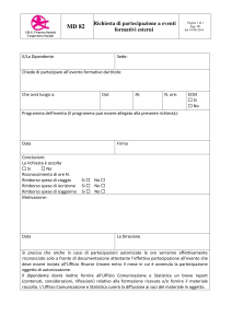 MD 82 Richiesta di partecipazione a eventi formativi esterni