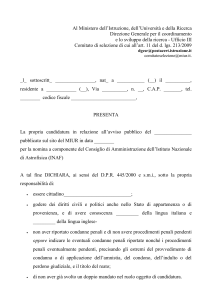 Modulo Domanda INAF - Atti Ministeriali