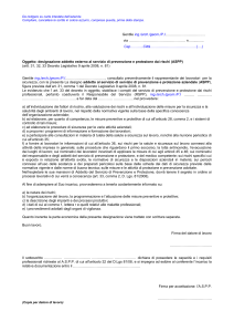 Lettera di designazione del ASPP esterno