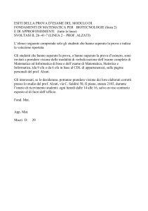 ESITI DELLA PROVA DÕESONERO DEL MODULO DI