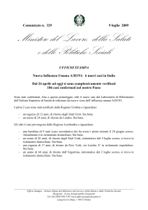 6 nuovi casi in Italia Dal 24 aprile ad oggi si sono