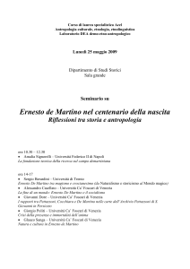 25 maggio, seminario su Ernesto de Martino nel