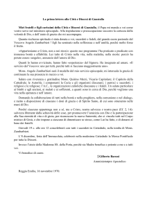 La prima lettera alla Città e Diocesi di Guastalla