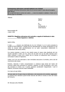 Contestazione attivazione contrati telefonici non richiesti