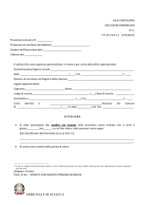 ALLA CANCELLERIA ESECUZIONI IMMOBILIARI D E L