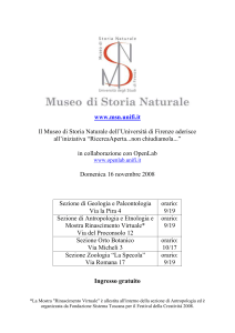 Il Museo di Storia Naturale dell`Università di Firenze aderisce all