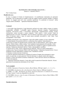 matematica finanziaria mz (9 cfu )