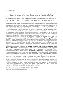 "I figli crescono": una Casa per la