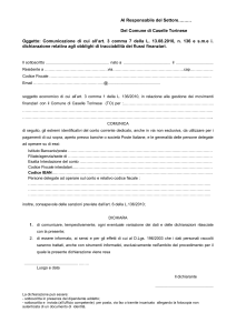 Modulo dichiarazione conto per tracciabilità pagamenti