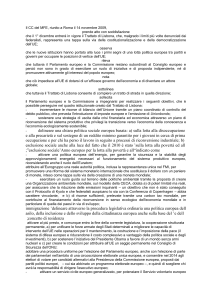 Il testo della mozione