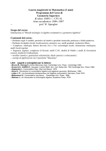 Geometria Superiore - Dipartimento di Matematica e Informatica