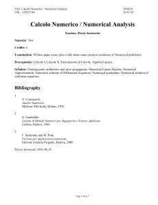 Calcolo Numerico / Numerical Analysis