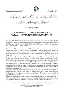 Scarica il comunicato - Ministero della Salute