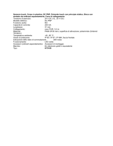 Sensore touch, Corpo in plastica, DC PNP, Pulsante touch con