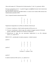 Prova di esame di “Elementi di Informatica” del 11 gennaio 2016