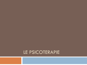 Le Psicoterapie15 - Dipartimento di Scienze Politiche e Sociali