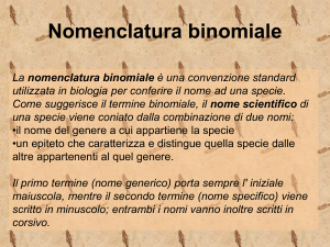 Nomenclatura binomiale - Digilander