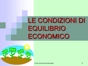 Equilibrio economico - Dipartimento di Scienze Politiche e Sociali