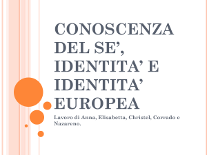 CONOSCENZA DEL SE, IDENTITA E IDENTITA EUROPEA