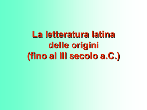 La letteratura latina delle origini