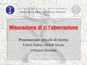 Misurazione di c: l`aberrazione