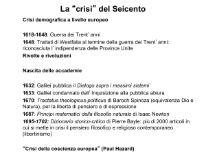 La “crisi” del Seicento