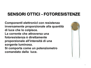 Misura dell`intensità luminosa e lettura dei dati su computer