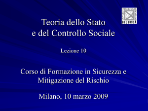La sicurezza urbana: lezione 01 - Dipartimento di Sociologia