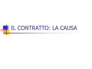 causa del contratto - Scuola di Giurisprudenza