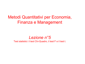 Test χ² per l`indipendenza statistica