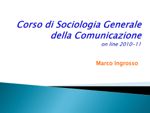 Corso di Sociologia Generale on line 2008