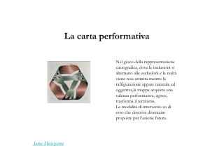 La mappa performativa