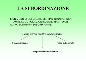 la subordinazione
