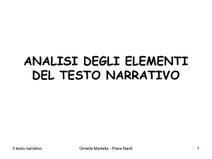 ANALISI DEGLI ELEMENTI DEL TESTO NARRATIVO