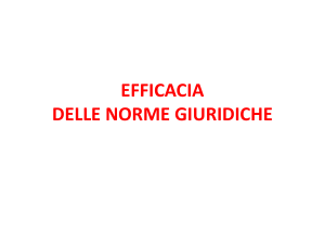 EFFICACIA DELLE NORME GIURIDICHE