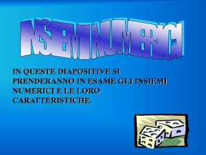 Gli Insiemi numerici