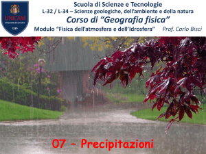 Modulo “Fisica dell`atmosfera e dell`Idrosfera” Prof. Carlo Bisci
