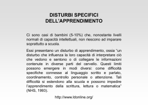 disturbi specifici dell`apprendimento