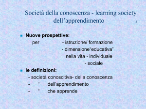 Società della conoscenza - learning society dell`apprendimento B