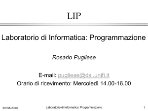 Laboratorio di Informatica: Programmazione