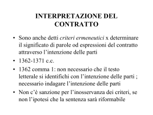 INTERPRETAZIONE DEL CONTRATTO