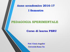 pedagogia sperimentale 16 novembre 2016