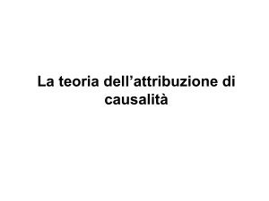 La psicologia ingenua e la teoria dell`attribuzione di causalità