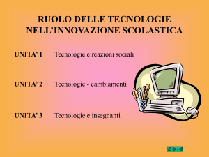 Ruolo delle tecnologie nell`innovazione scolastica