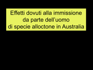 Effetti dovuti alla immissione da parte dell`uomo di specie alloctone