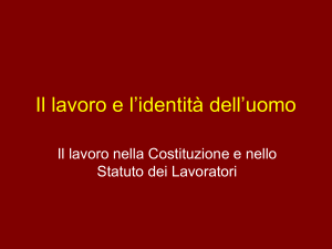 Il lavoro e l`identità dell`uomo