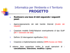 Informatica per l`Ambiente e il Territorio PROGETTO